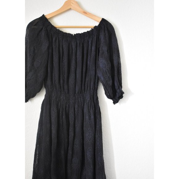 Rebecca Taylor Selina Silk Embroidered Off-the-Shoulder Dress - Picture 12 of 15